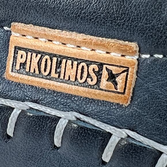 Pikolinos Leather Loafers Navy Blue Contrasting Whip-Stitching Euro Sz 43 main image 8